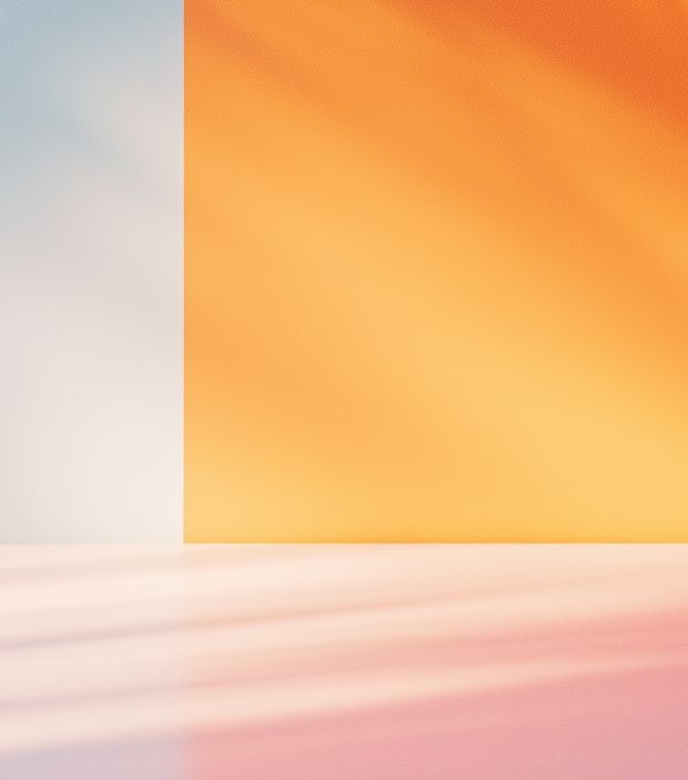 Blue, orange and pink background.