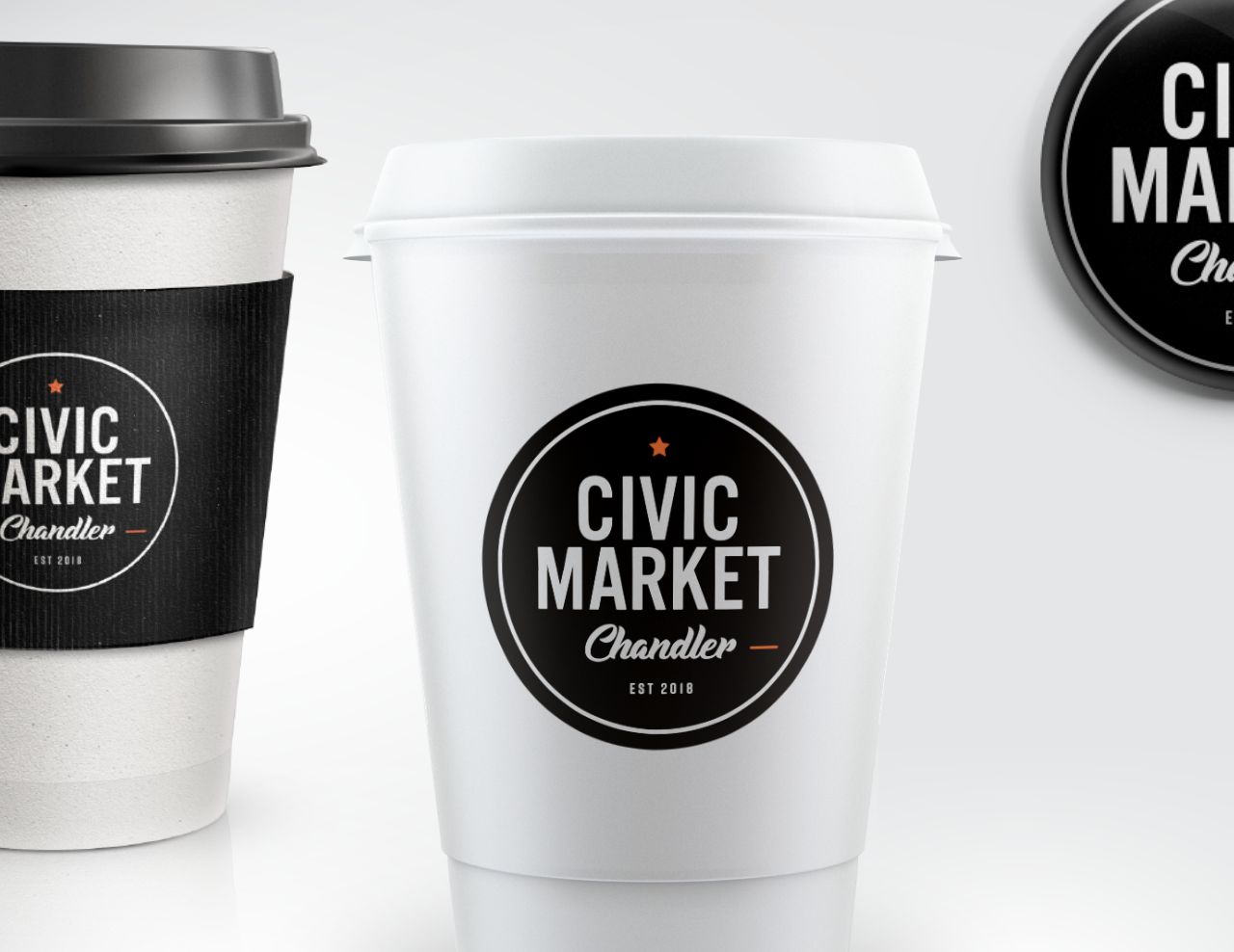 Civic Market disposable coffee cup design