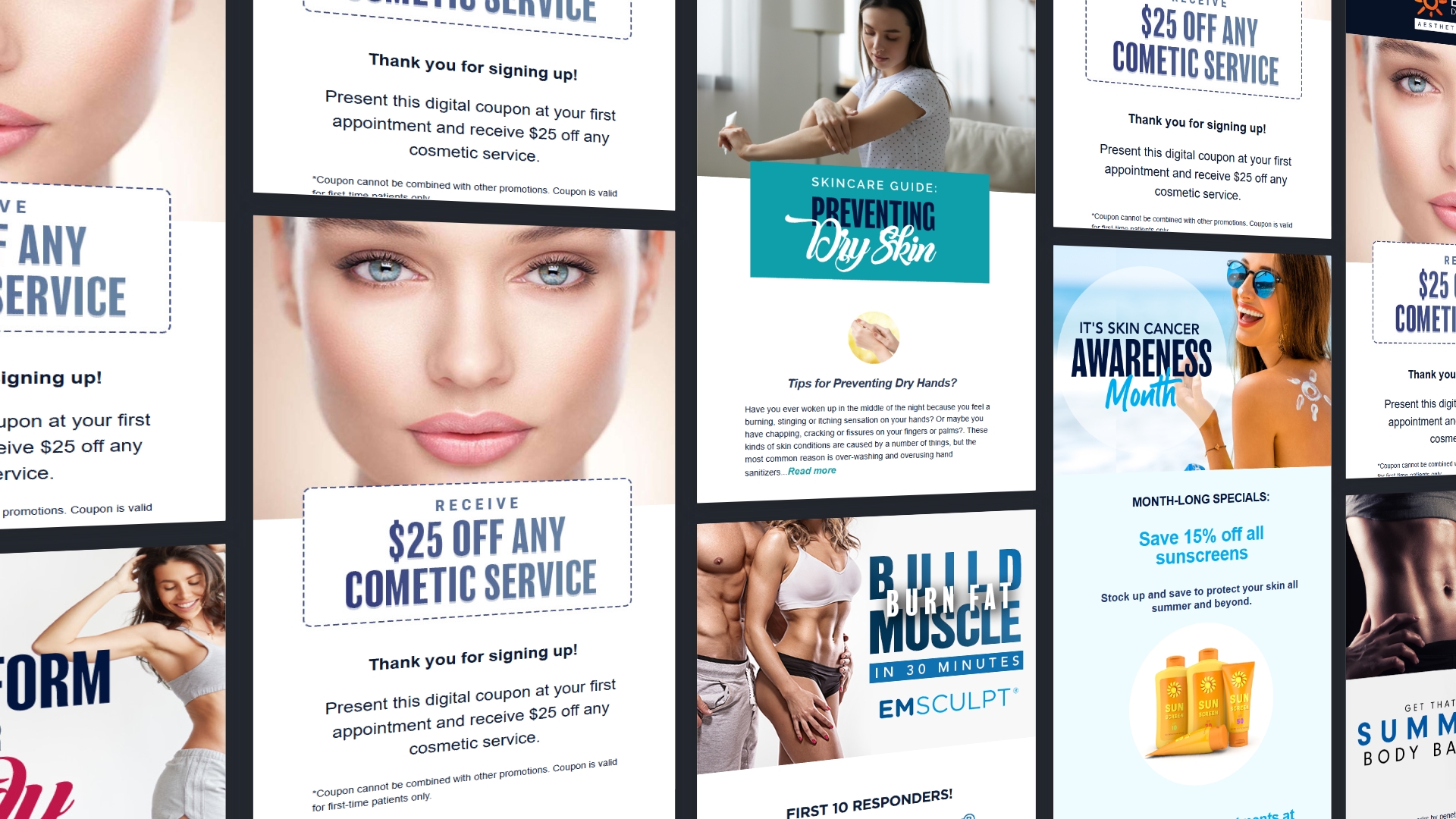 Email designs collage