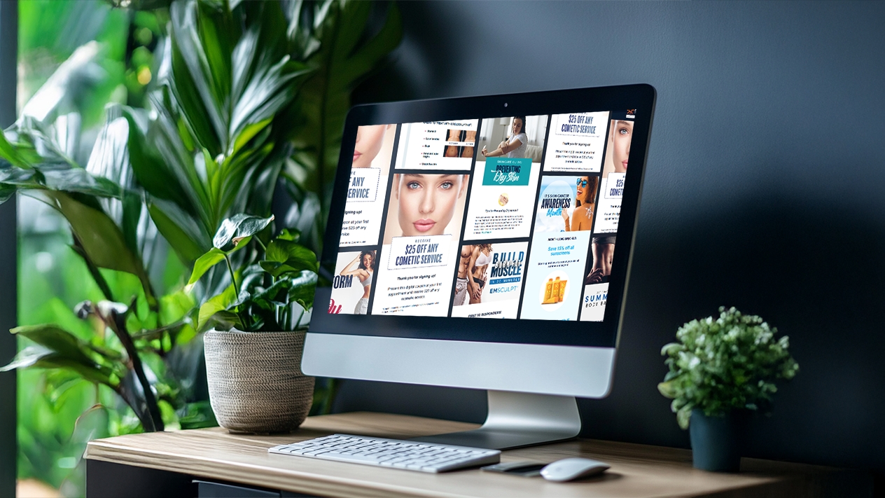 email marketing on computer monitor