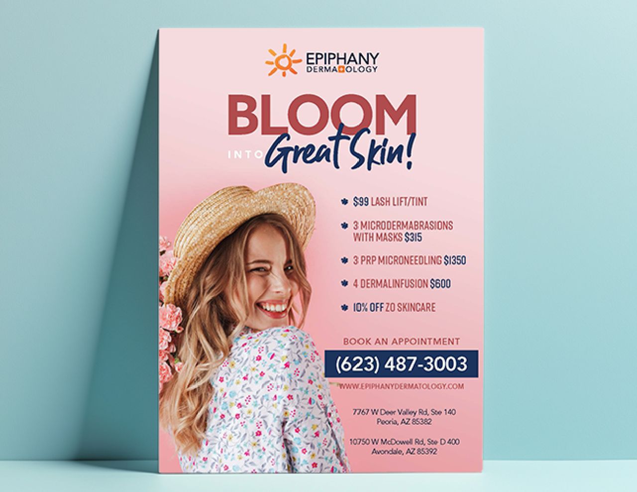 Epiphany Dermatology Bloom campaign print example