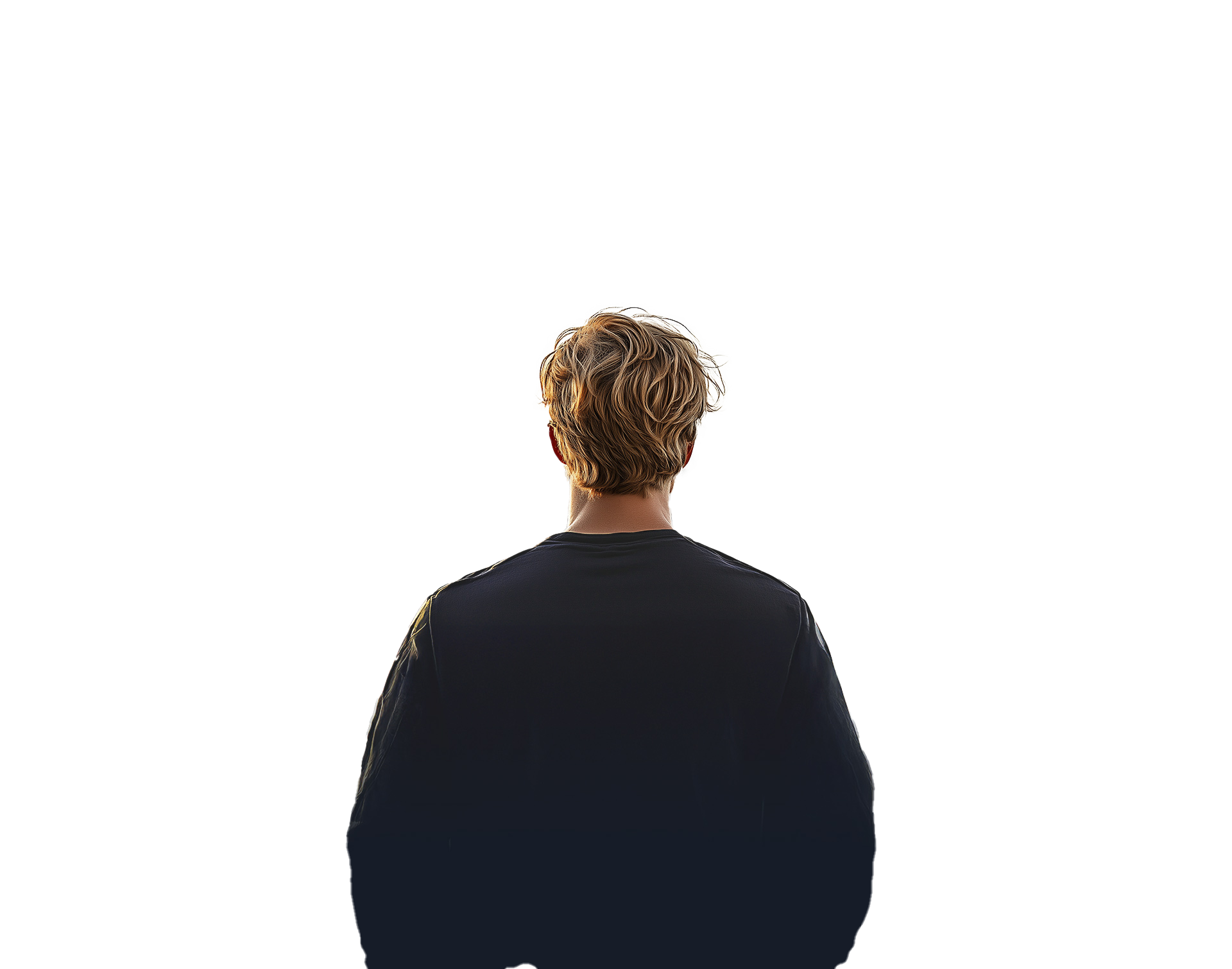 Man staring out at landscape